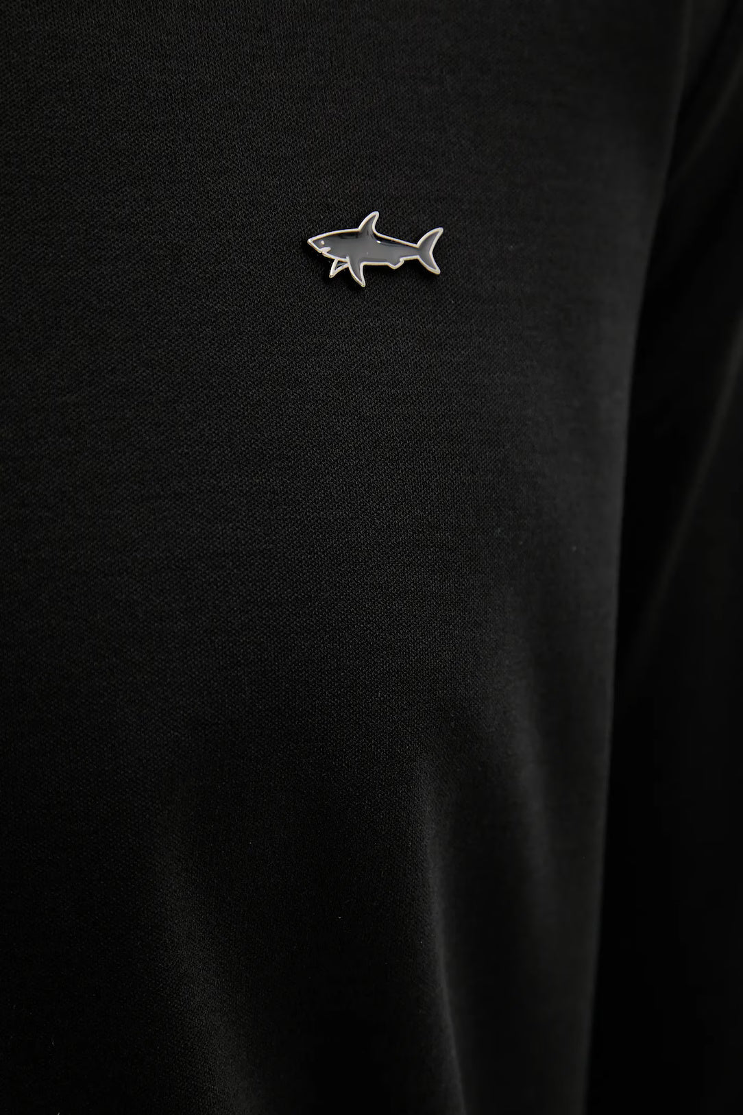 Paul & Shark Metal Shark Aqua Touch Cotton Polo | Black