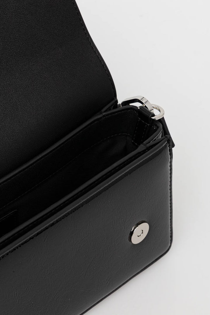 Karl Lagerfeld Metal Logo Shiny Bag | Black