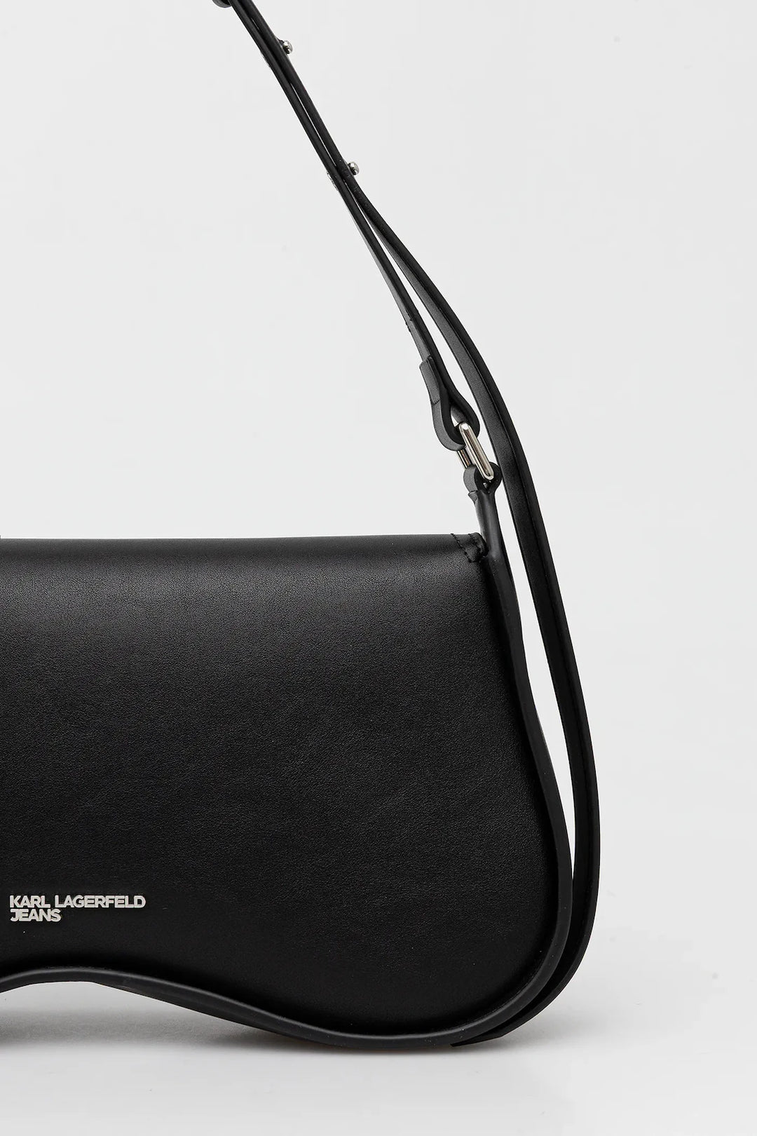 Karl Lagerfeld Shoulder Stud Bag with Flap | Black