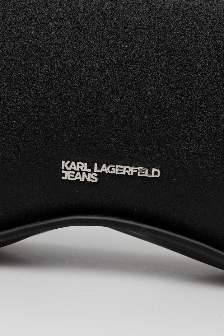 Karl Lagerfeld Shoulder Stud Bag with Flap | Black