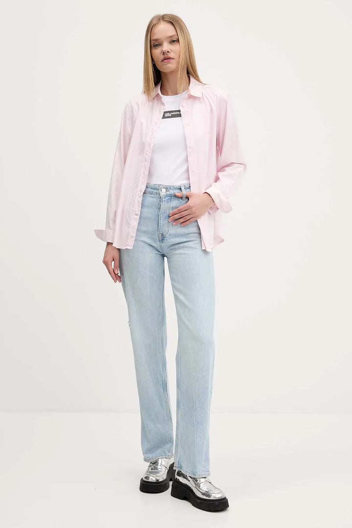 Karl Lagerfeld Women's Slim Reflective Logo T-shirt | White