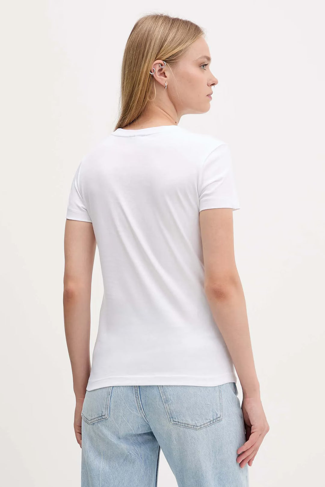 Karl Lagerfeld Women's Slim Reflective Logo T-shirt | White