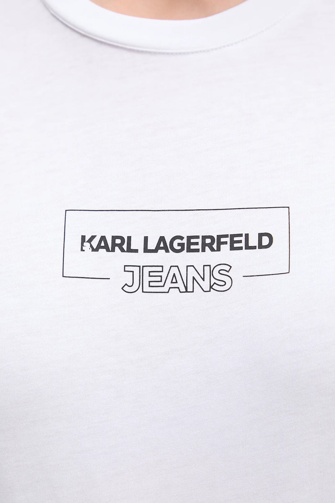 Karl Lagerfeld Women's Regular Outline Logo T-shirt | White