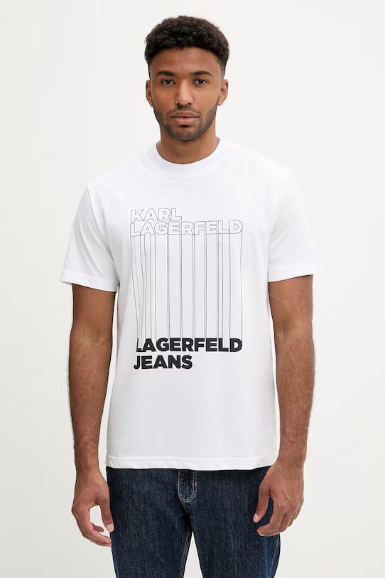 Karl Lagerfeld Regular Barcode T-shirt | White
