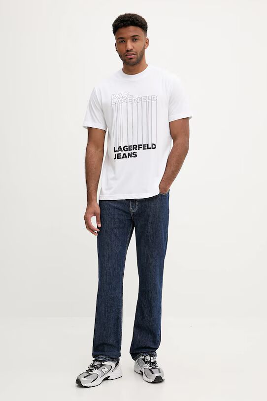 Karl Lagerfeld Regular Barcode T-shirt | White