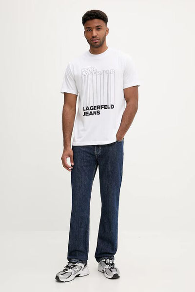 Karl Lagerfeld Regular Barcode T-shirt | White