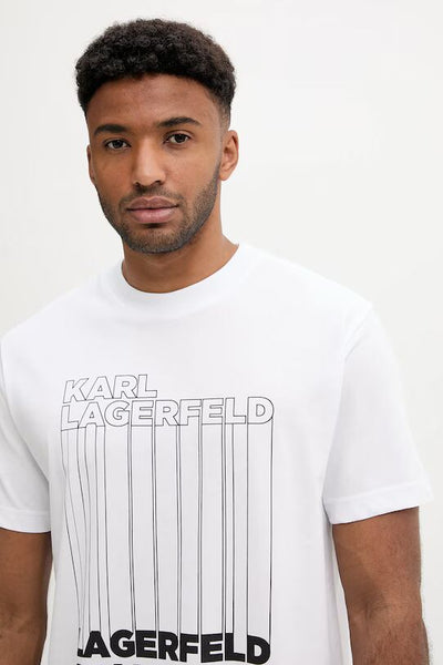 Karl Lagerfeld Regular Barcode T-shirt | White