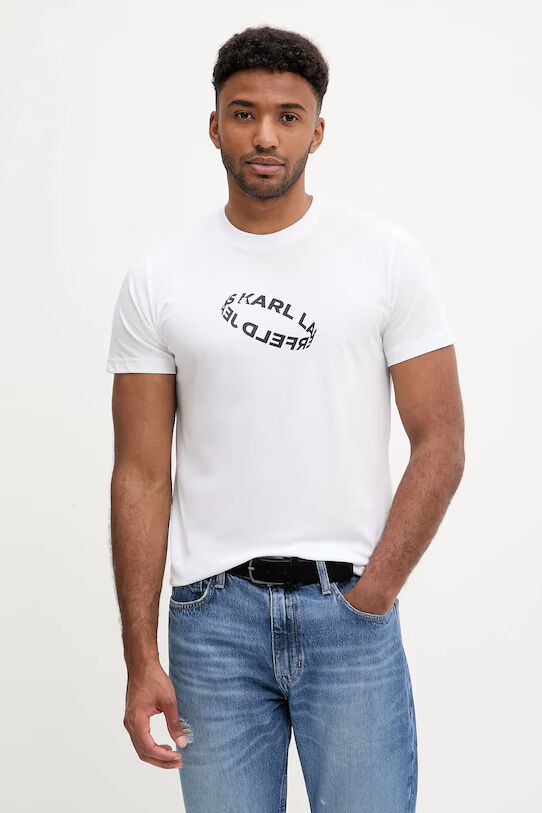 Karl Lagerfeld Slim Ring Logo T-shirt | White