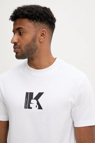 Karl Lagerfeld Regular K Logo Men's T-shirt | White