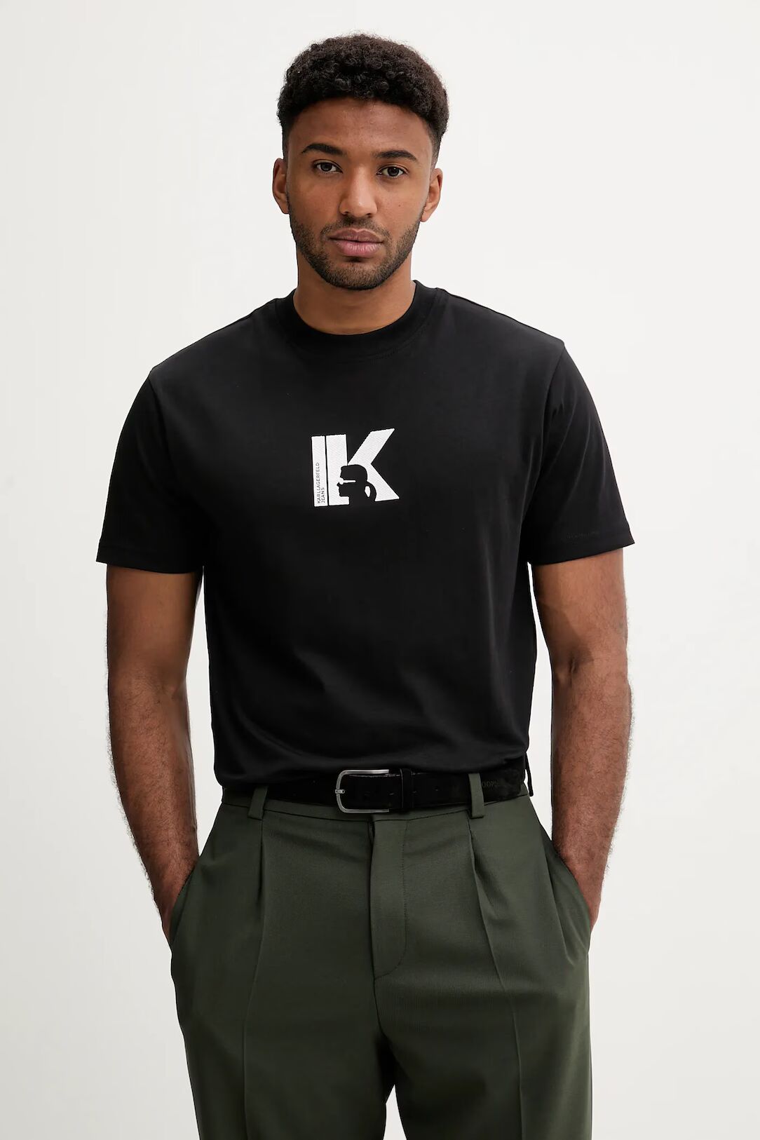 Karl Lagerfeld Regular K Logo Men's T-shirt | Black