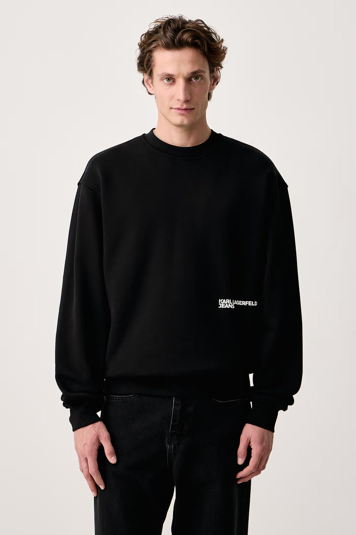 Karl Lagerfeld Relaxed Fit Monogram Logo Sweatshirt | Black