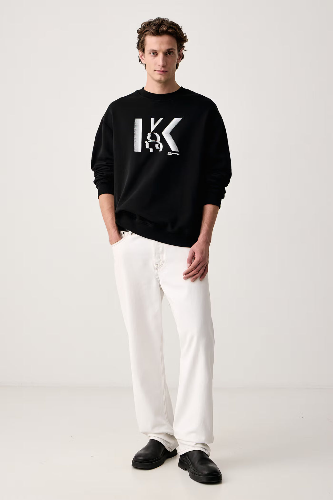 Karl Lagerfeld Relaxed Fit K Logo Sweatshirt | Black