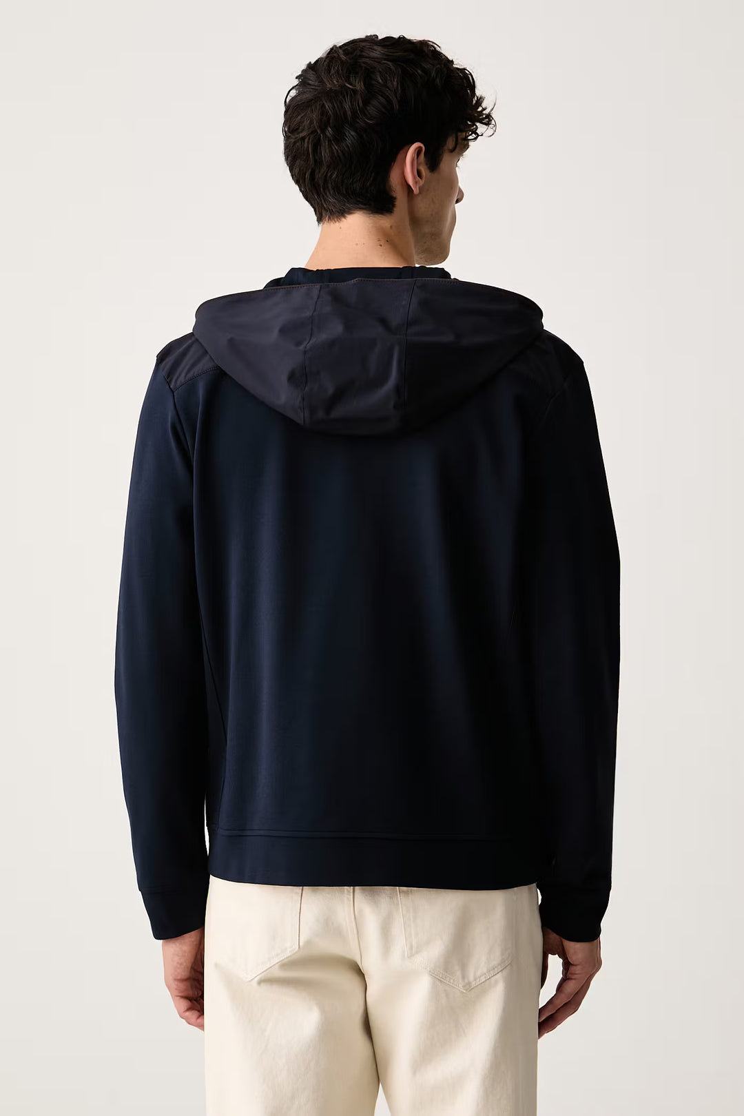 Paul &amp; Shark Stretch Viscose Hoodie with Alcantara Details | Navy