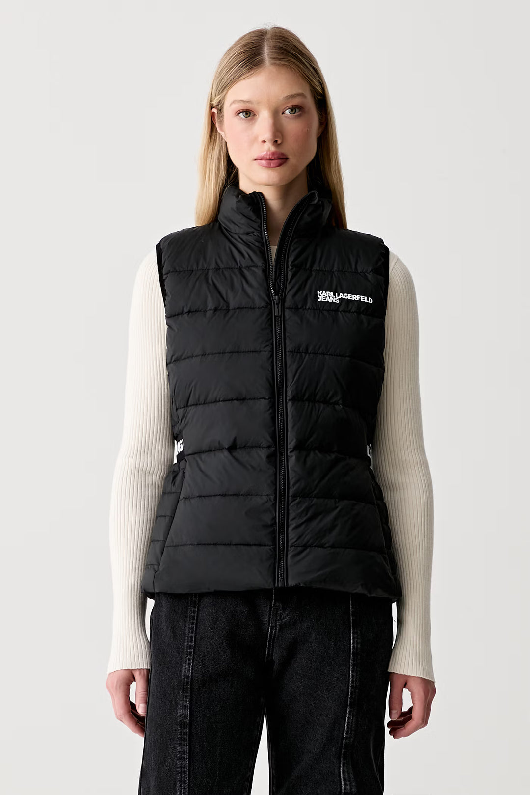 Karl Lagerfeld Light Padded Logo Vest | Black