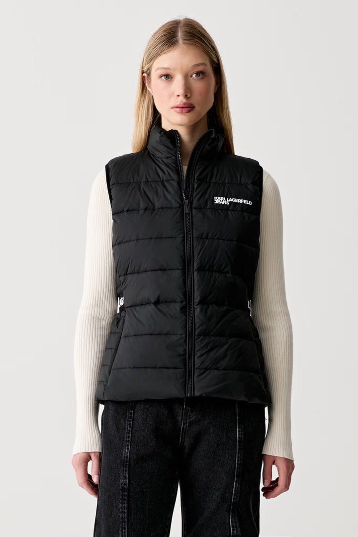 Karl Lagerfeld Light Padded Logo Vest | Black