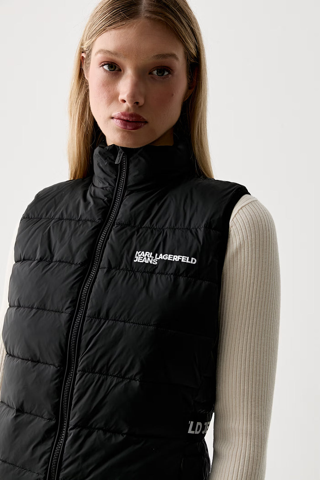 Karl Lagerfeld Light Padded Logo Vest | Black