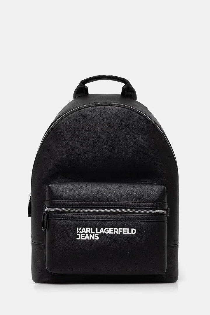 Karl Lagerfeld Logo Saffiano Backpack | Black