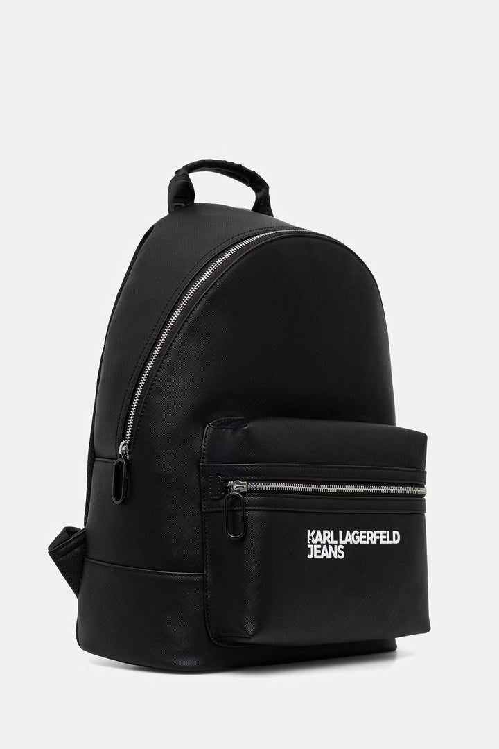 Karl Lagerfeld Logo Saffiano Backpack | Black