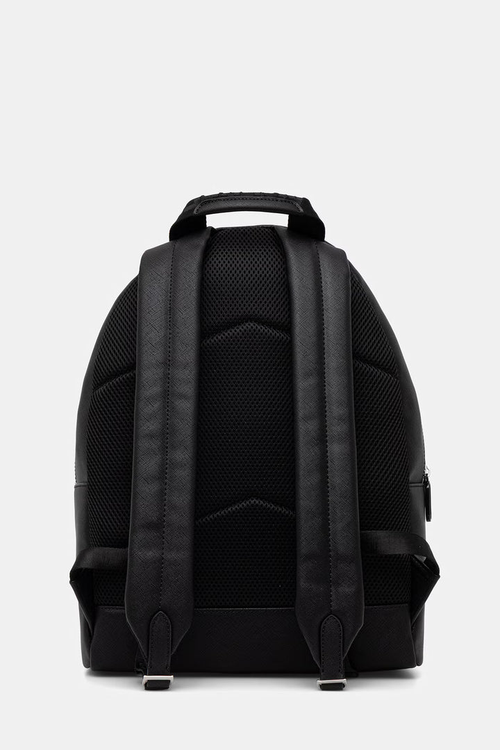 Karl Lagerfeld Logo Saffiano Backpack | Black