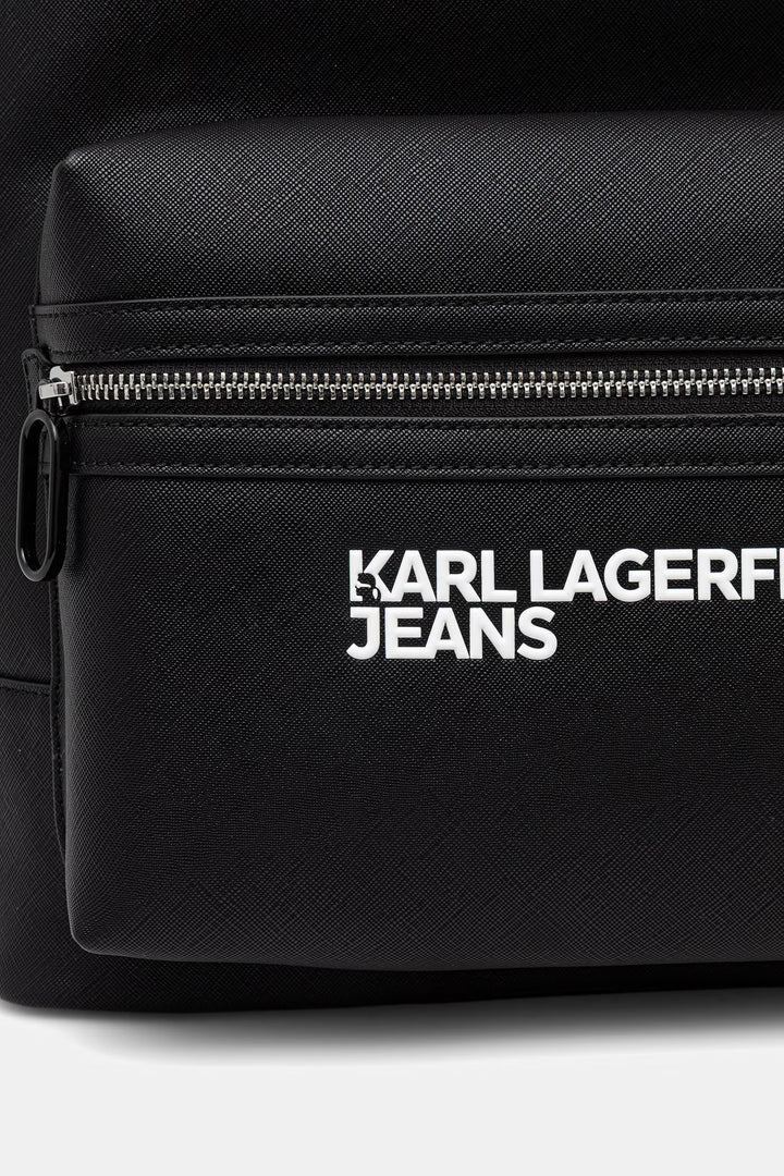 Karl Lagerfeld Logo Saffiano Backpack | Black