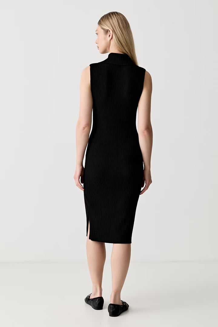 Karl Lagerfeld Knit Collar Dress | Black