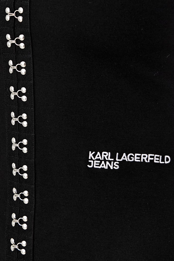 Karl Lagerfeld Mixed Poplin Dress | White/Black