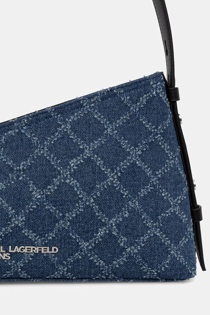 Karl Lagerfeld Geo Denim Shoulder Bag | Denim Grid
