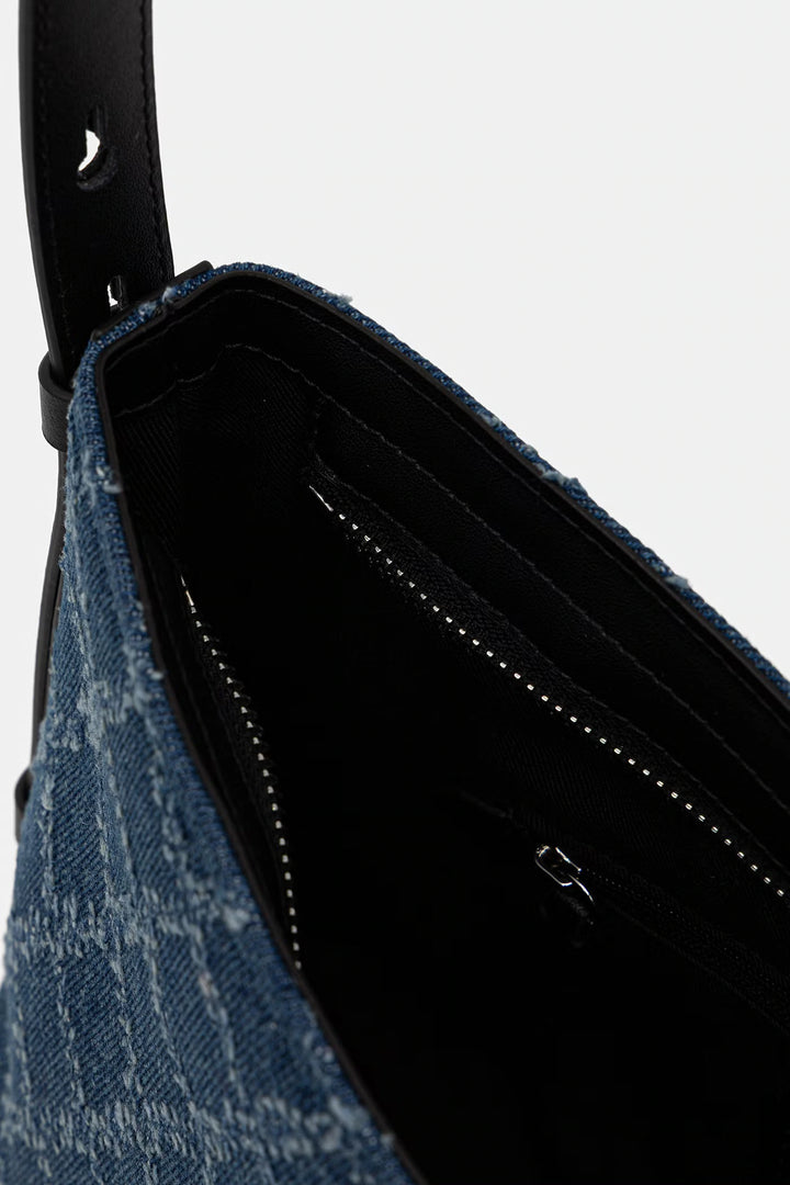 Karl Lagerfeld Geo Denim Shoulder Bag | Denim Grid