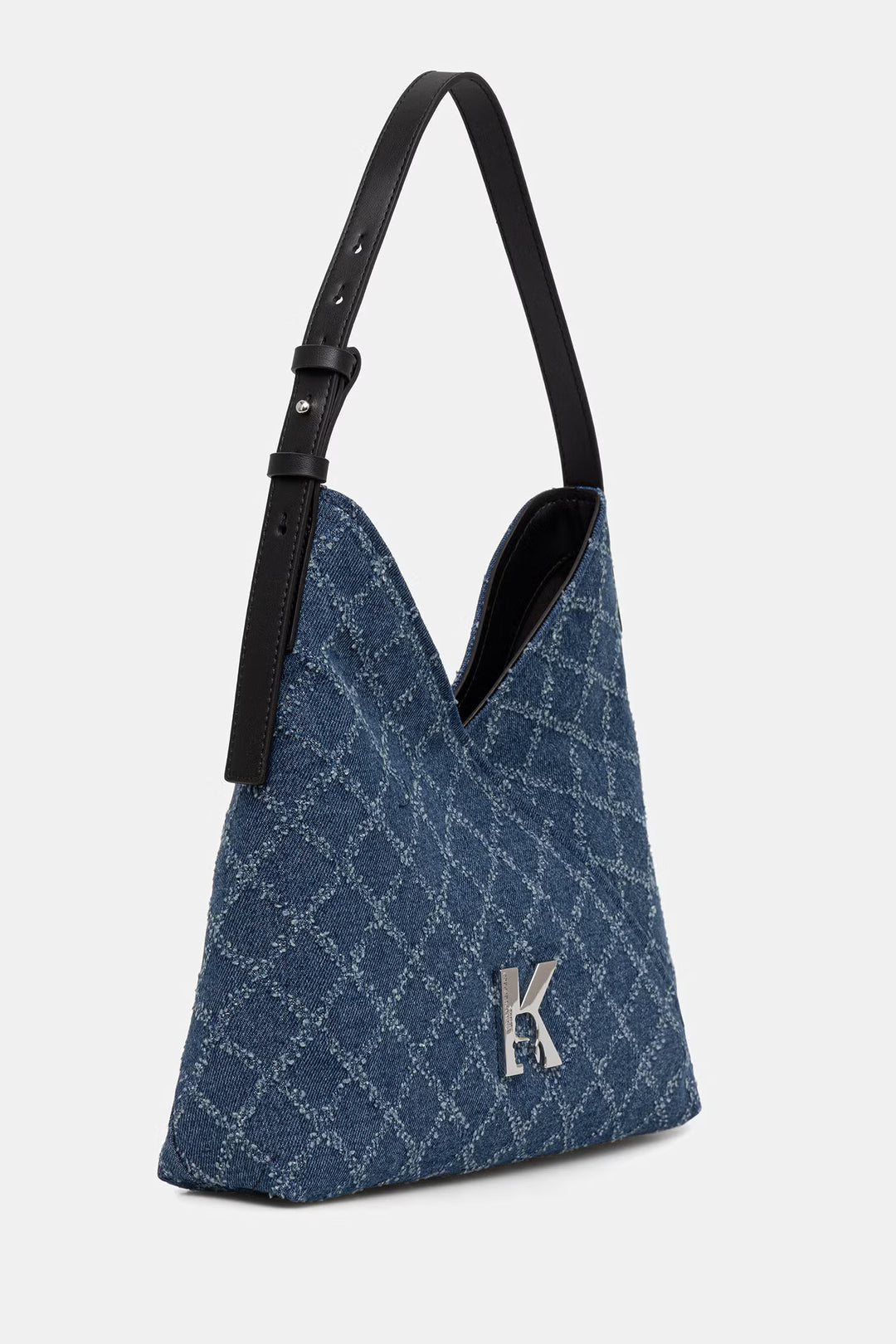 Karl Lagerfeld Geo Small Tote Denim Bag | Denim Grid