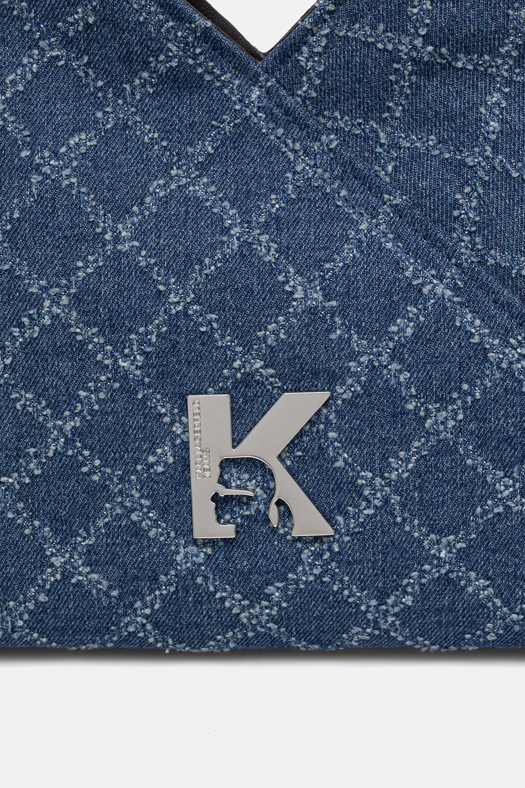 Karl Lagerfeld Geo Small Tote Denim Bag | Denim Grid