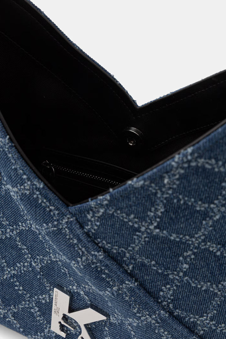 Karl Lagerfeld Geo Small Tote Denim Bag | Denim Grid
