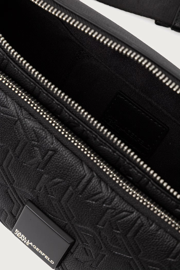 Karl Lagerfeld Bumbag with Box Logo Monogram | Black