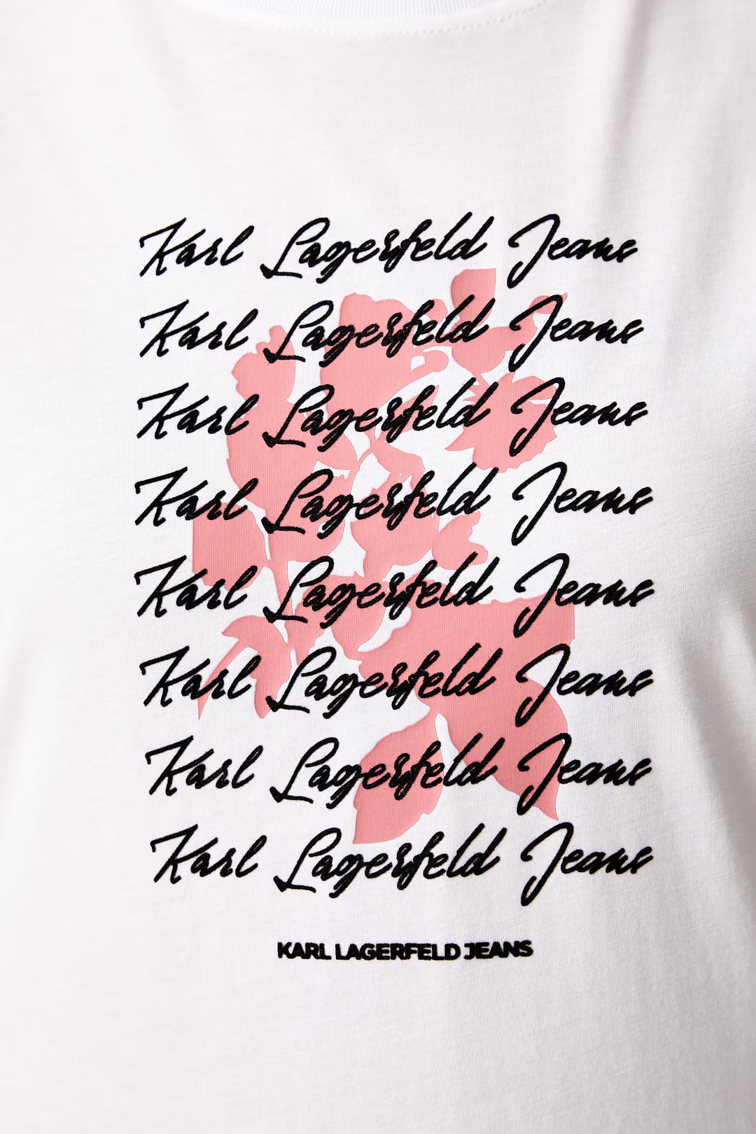 Karl Lagerfeld Slim-fit Flocked Floral T-shirt | White