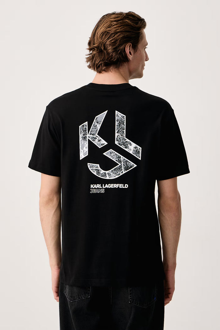 Karl Lagerfeld Big Monogram T-shirt in Regular Fit | Black