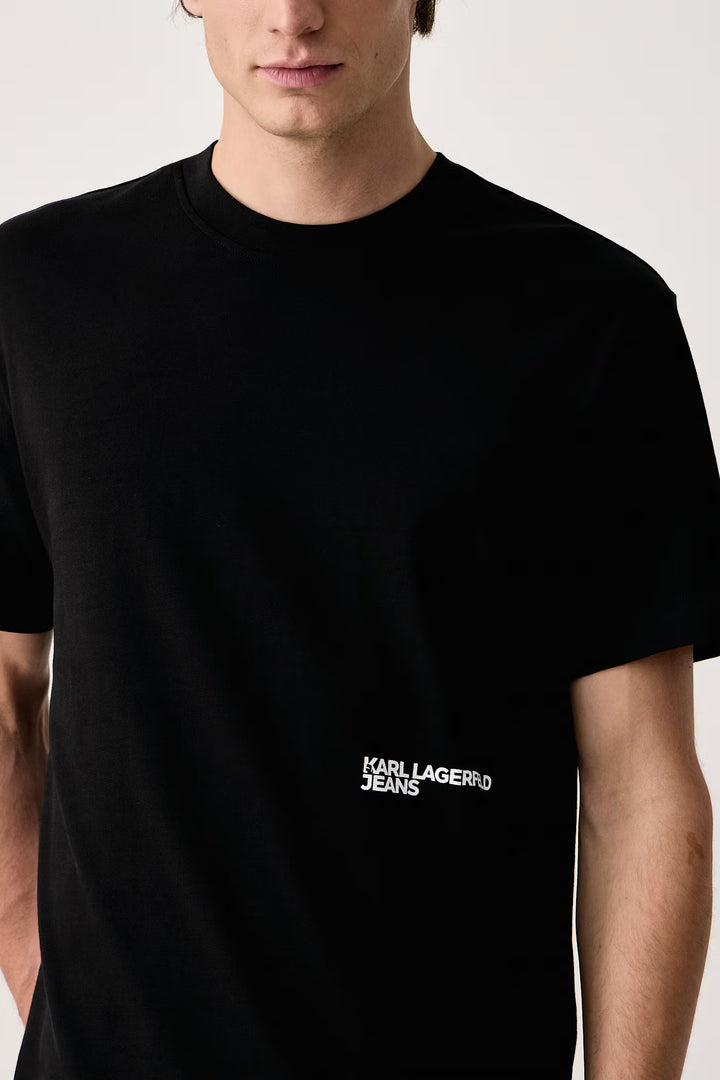 Karl Lagerfeld Big Monogram T-shirt in Regular Fit | Black