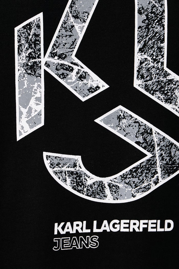 Karl Lagerfeld Big Monogram T-shirt in Regular Fit | Black