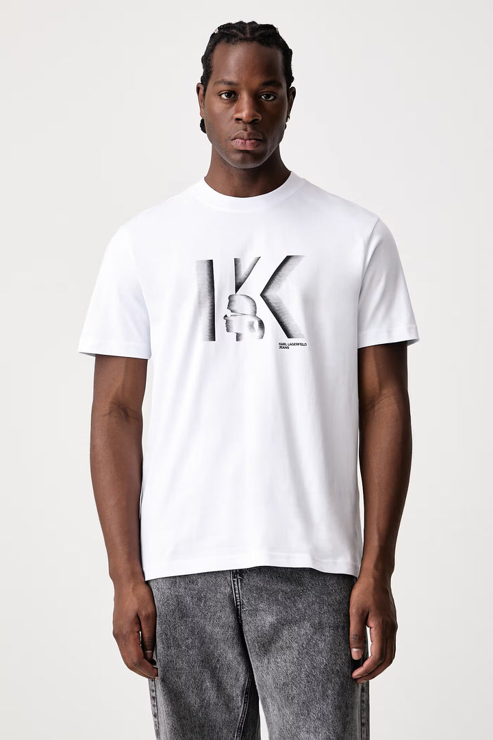 Karl Lagerfeld K Logo T-shirt in Regular Fit | White