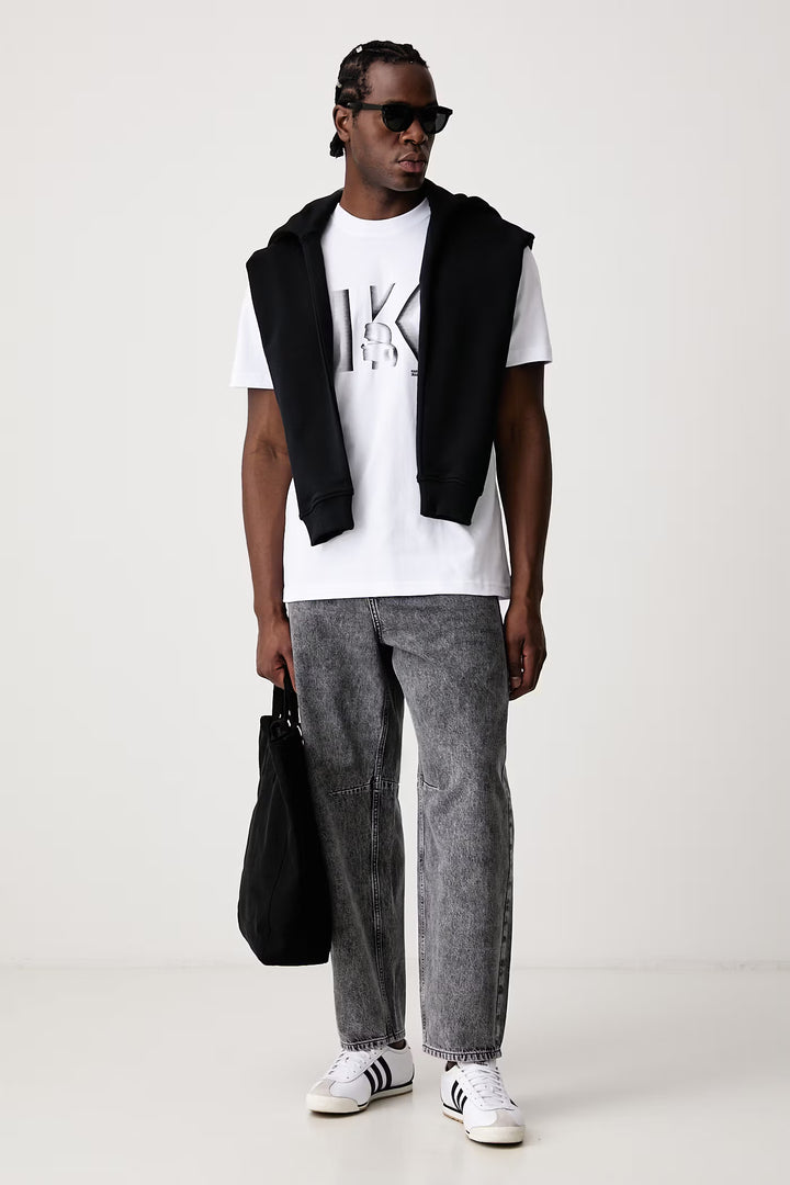 Karl Lagerfeld K Logo T-shirt in Regular Fit | White
