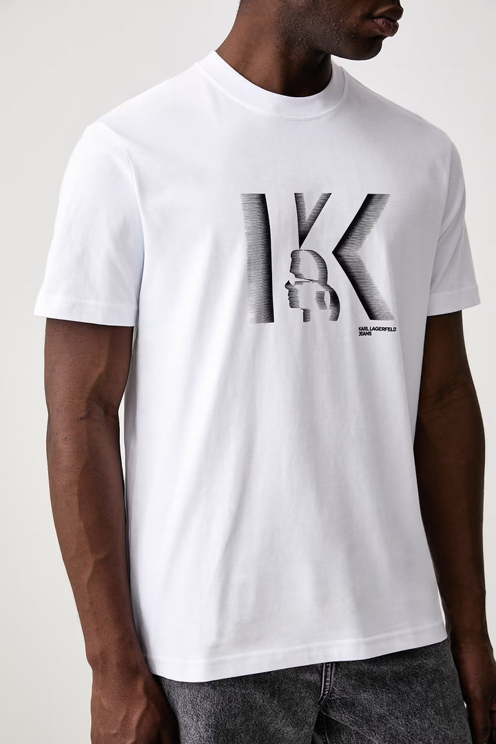 Karl Lagerfeld K Logo T-shirt in Regular Fit | White