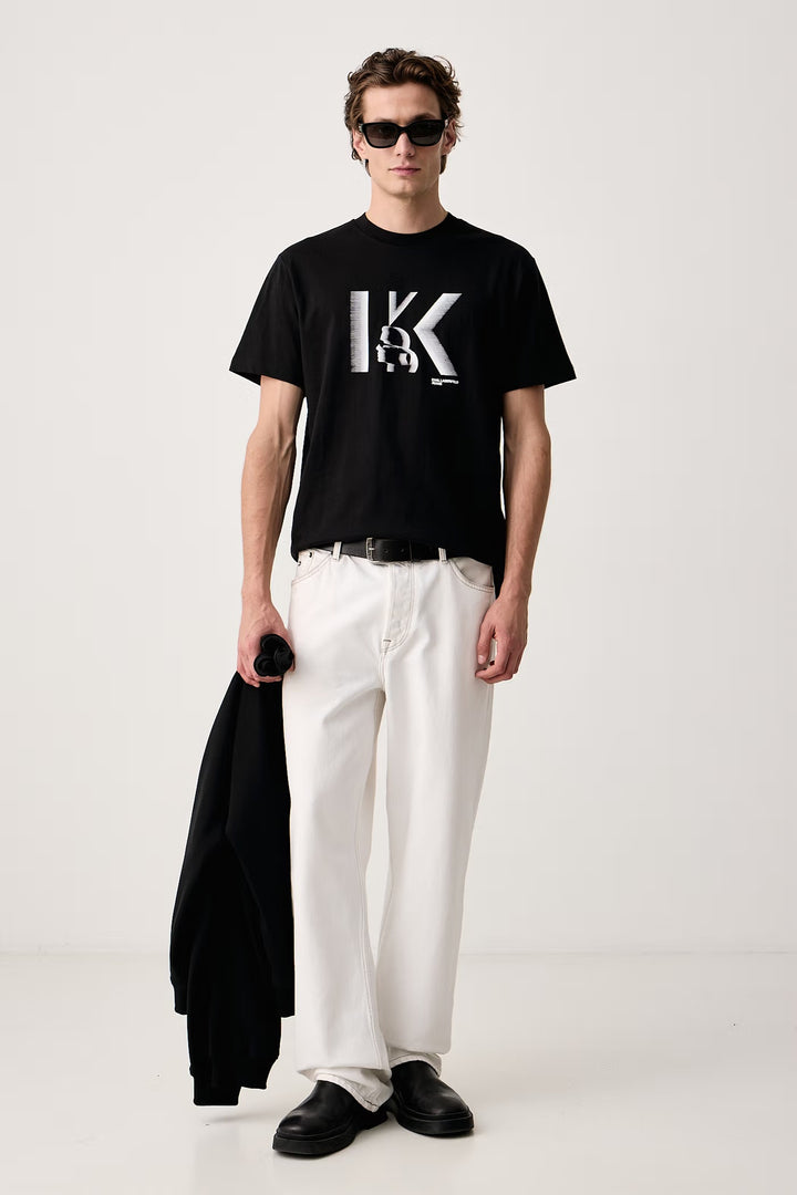 Karl Lagerfeld K Logo T-shirt in Regular Fit | Black