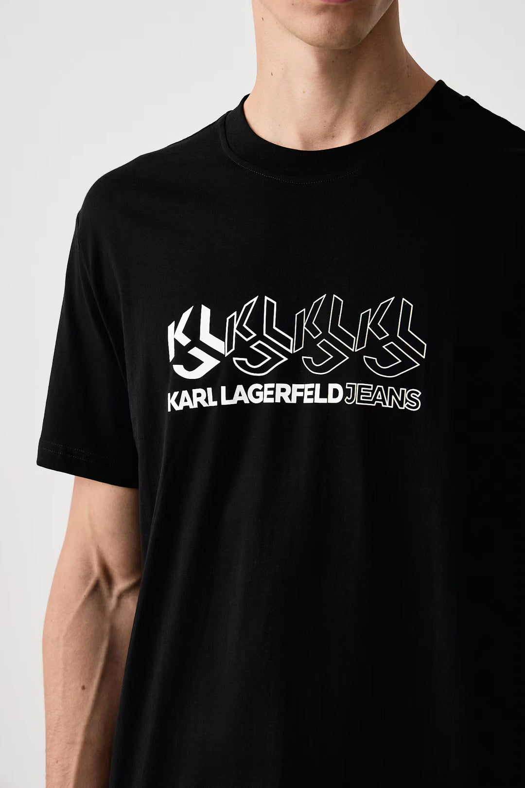 Karl Lagerfeld Repeat Monogram T-shirt in Regular Fit | Black