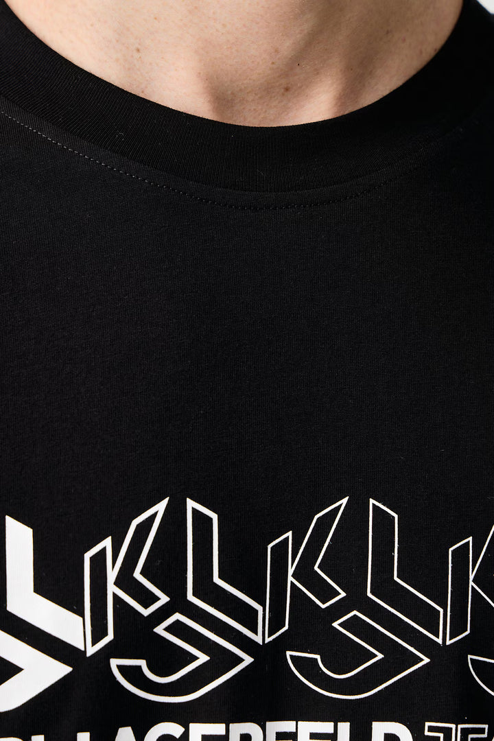 Karl Lagerfeld Repeat Monogram T-shirt in Regular Fit | Black