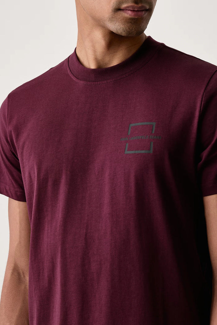 Karl Lagerfeld Box Logo T-Shirt Slim Fit | Bordeaux