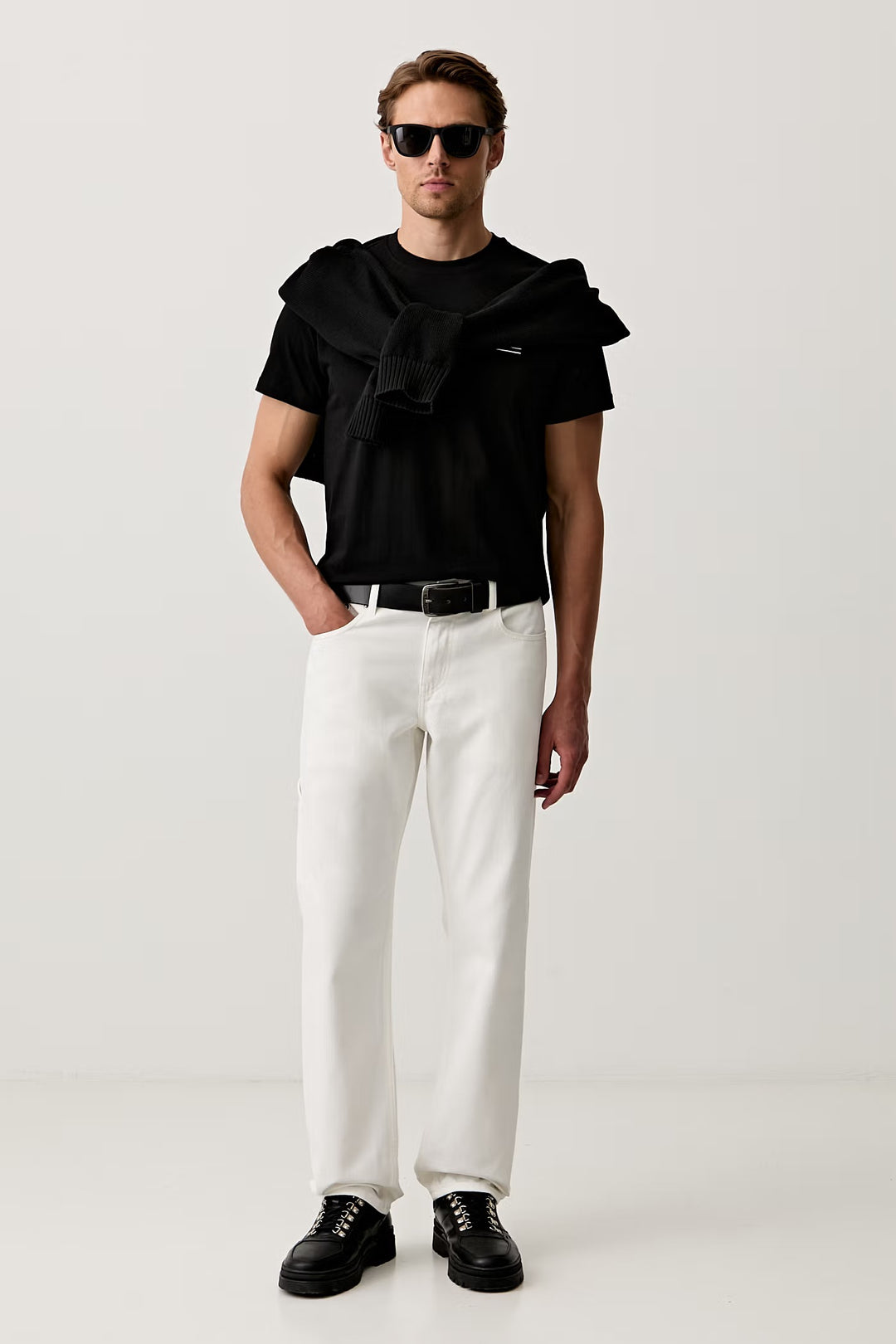 Karl Lagerfeld Striped Logo T-shirt in Slim Fit | Black