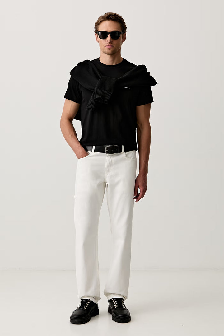 Karl Lagerfeld Striped Logo T-shirt in Slim Fit | Black