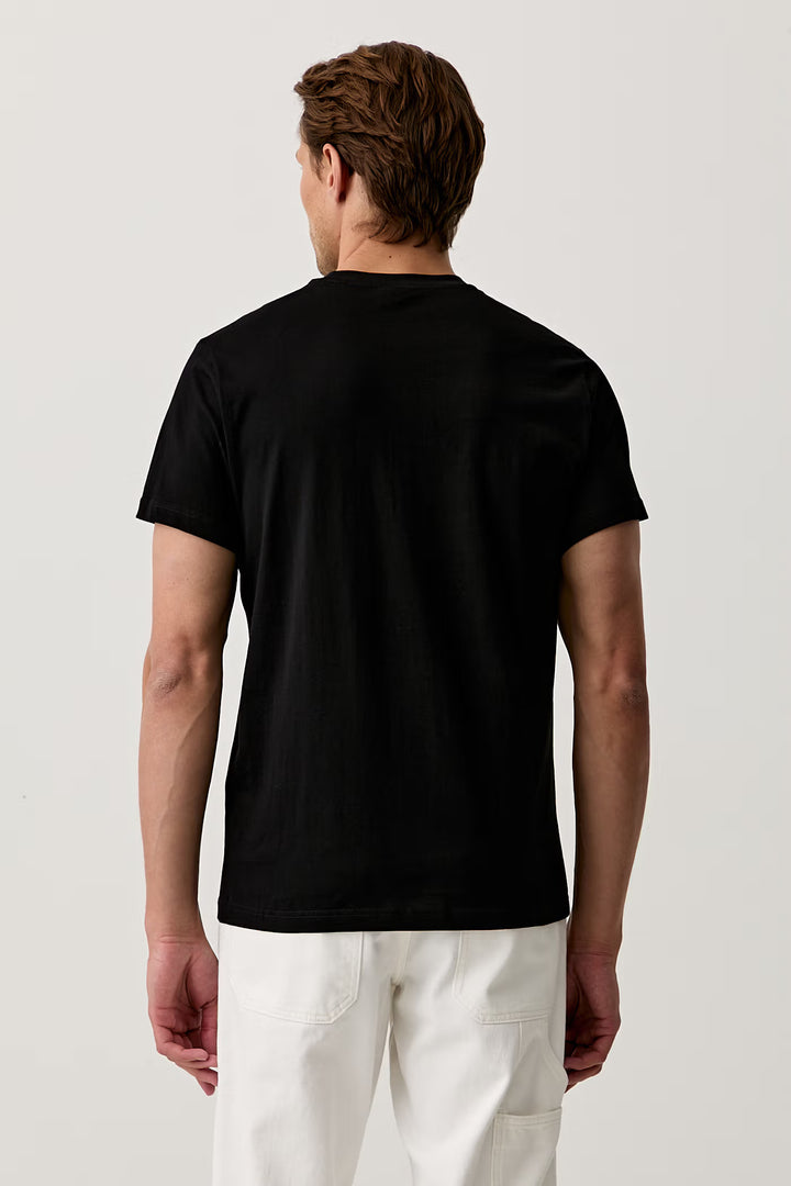 Karl Lagerfeld Striped Logo T-shirt in Slim Fit | Black