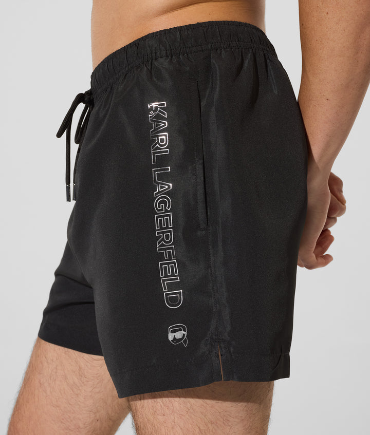 Karl Lagerfeld Ikon Metallic Boardshorts | Black