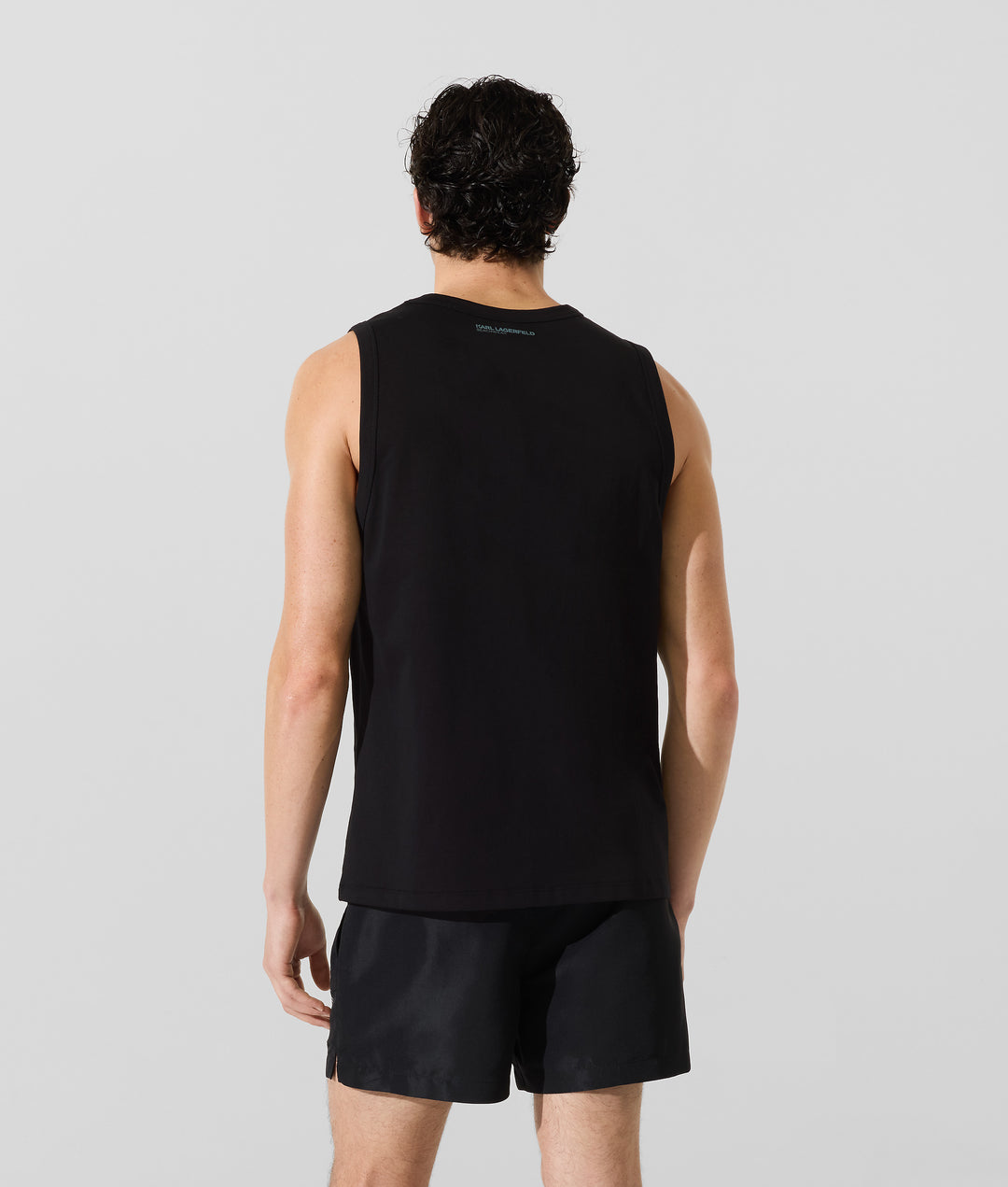 Karl Lagerfeld Ikon Metallic Beach Tank Top | Black