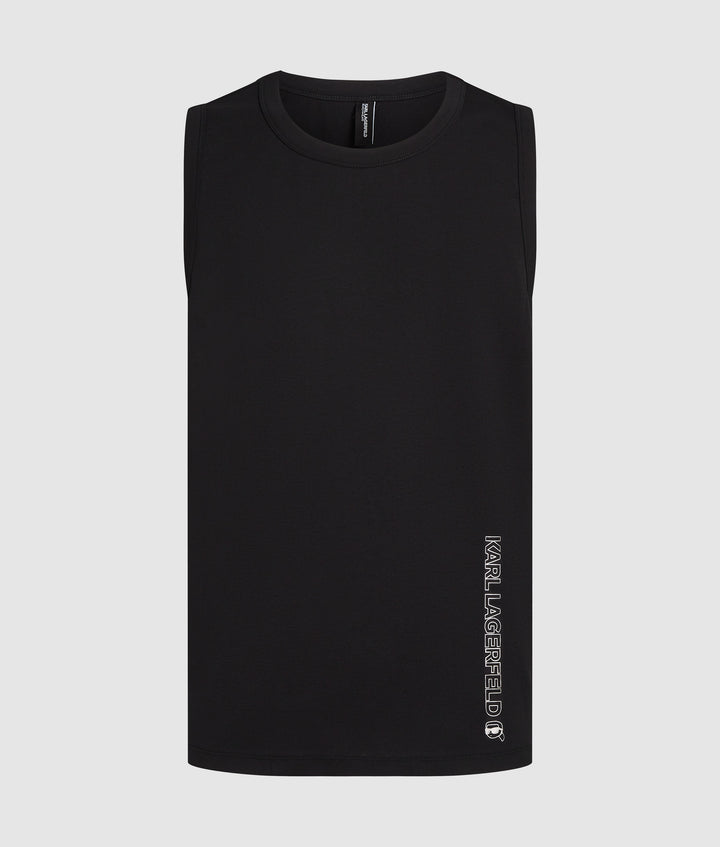 Karl Lagerfeld Ikon Metallic Beach Tank Top | Black