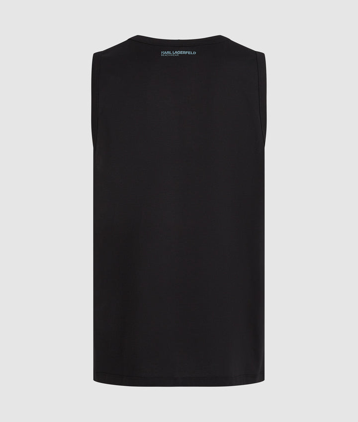 Karl Lagerfeld Ikon Metallic Beach Tank Top | Black